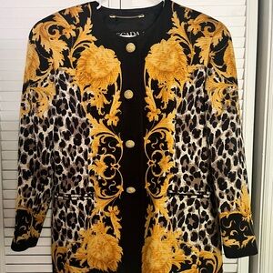 Escada Black and Gold Blazer with Baroque Flair